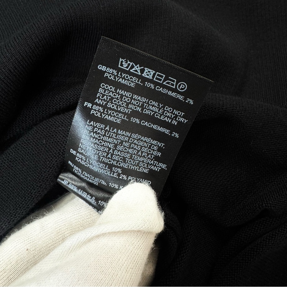 Toteme Cashmere Blend Slit Sleeve Turtleneck Knitted Maxi Dress Black Sz S - Picture 15 of 17